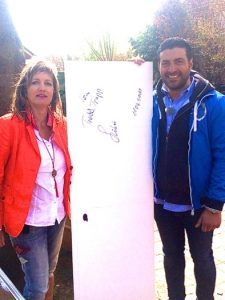Birgit Rieck mit Sükrü Pehlivan vom Trödeltrupp, RTL2, Kabel1